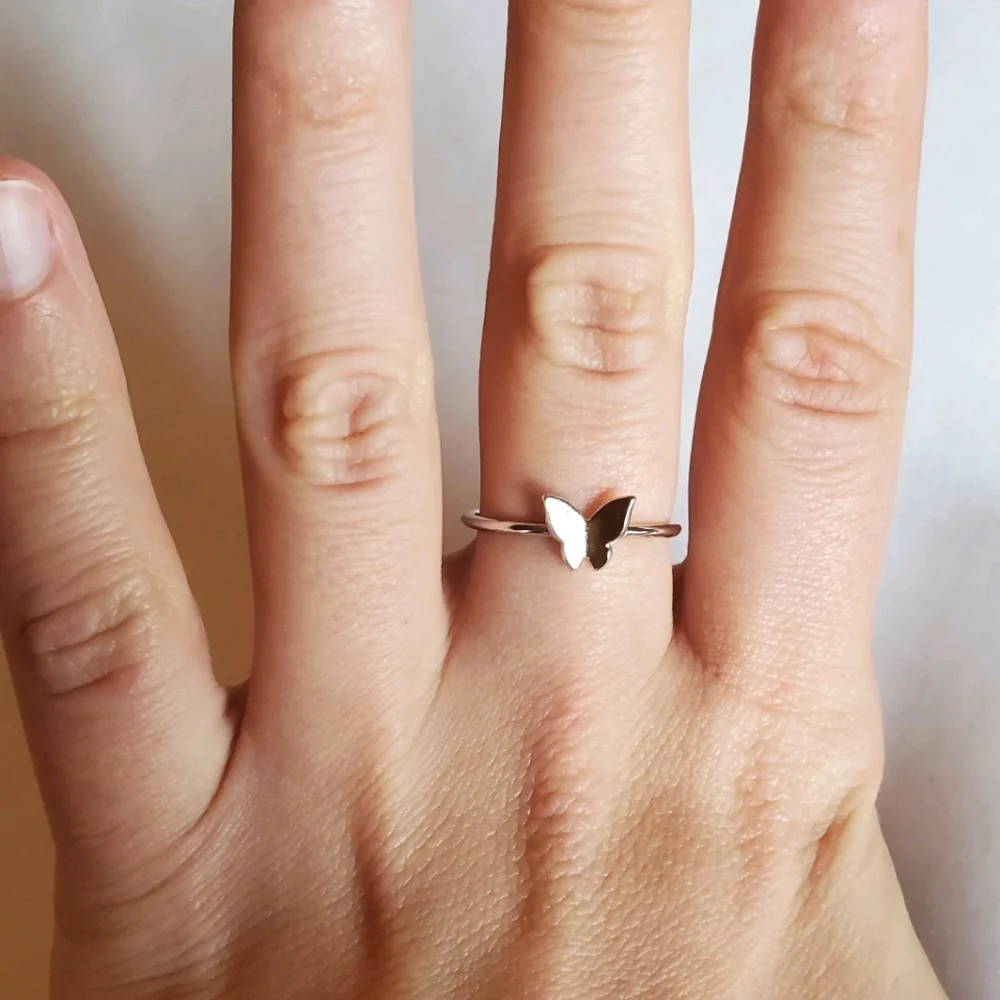 NWOT Dainty Silver Butterfly Ring